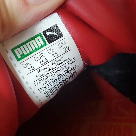 Red Puma California sneakers gum sole size 11 mens - Picture 6 of 10